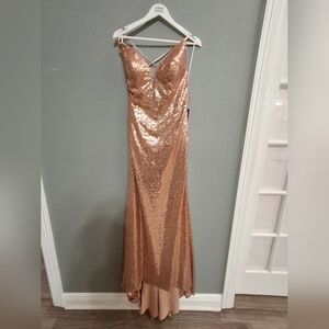 Abby Paris Rose Gold Sequin Dress 90078 Size 12